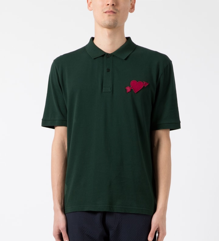 Green Heartbreaker Patch S/L  Polo Shirt Placeholder Image