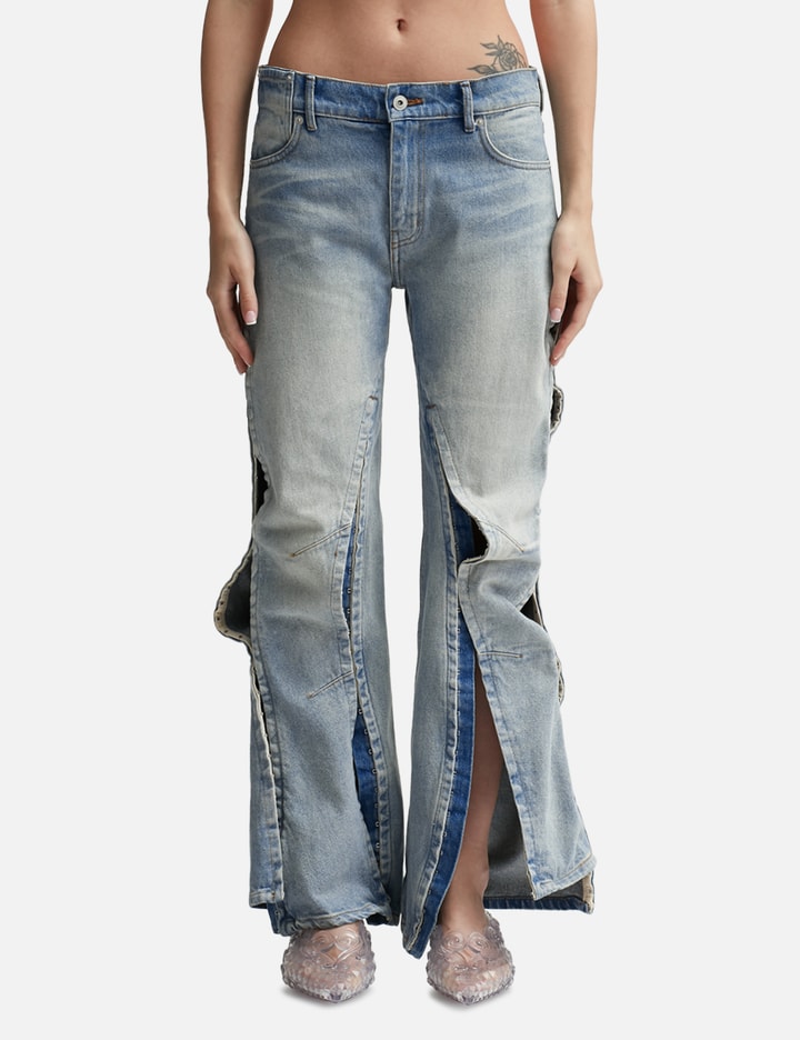 Y/PROJECT HOOK AND EYE SLIM JEANS