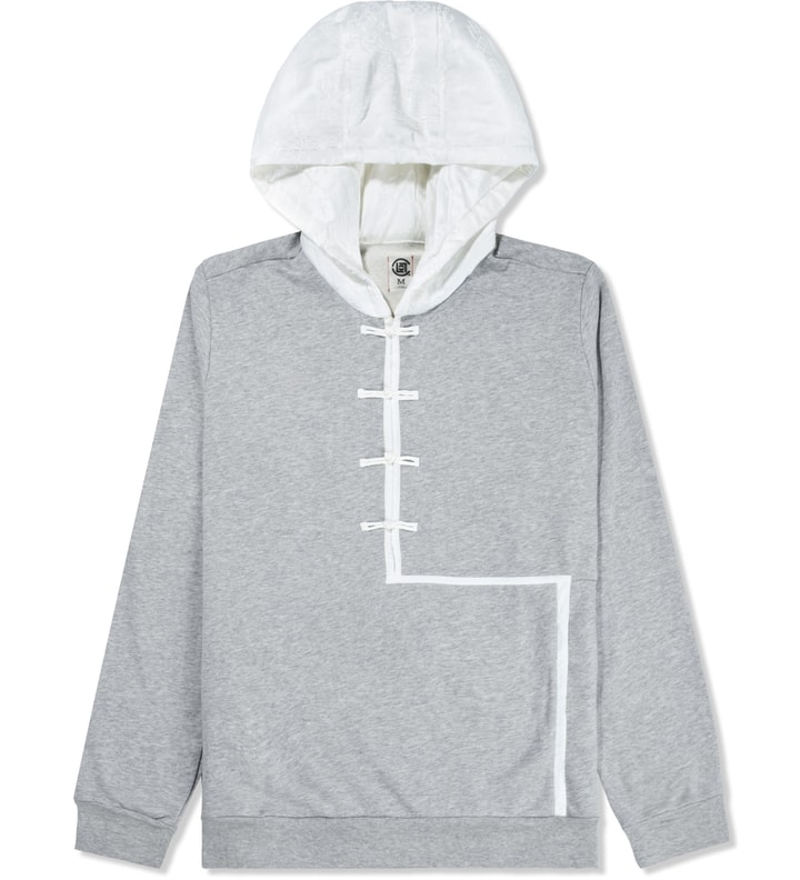 Grey Chinese Silk Hoodie Shirt Placeholder Image