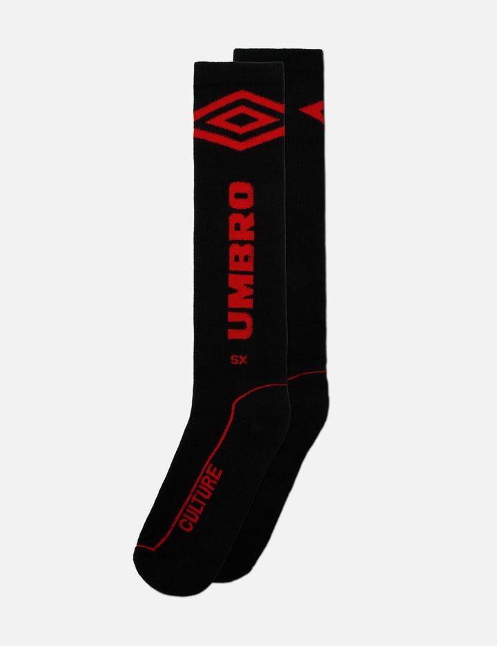 Shop Umbro Slam Jam X  Knee High Logo Socks In Black