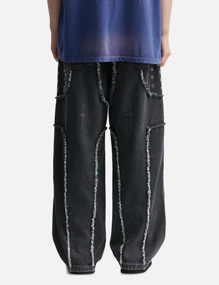 DESTROYED CROSS DENIM PANTS / BLACK Placeholder Image