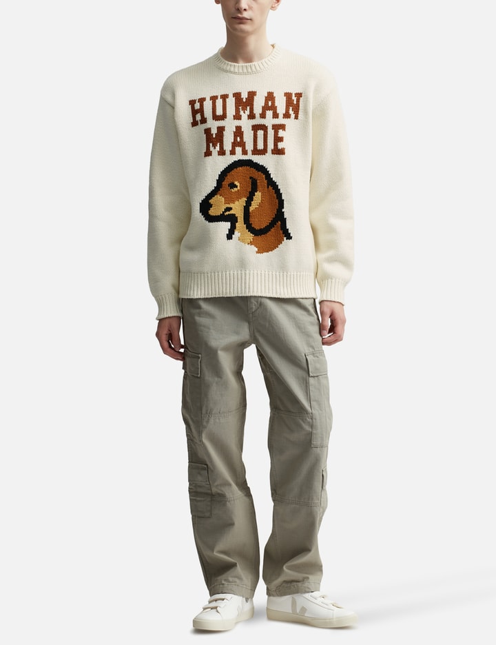 Shop Human Made Dachs Knit Sweater In White