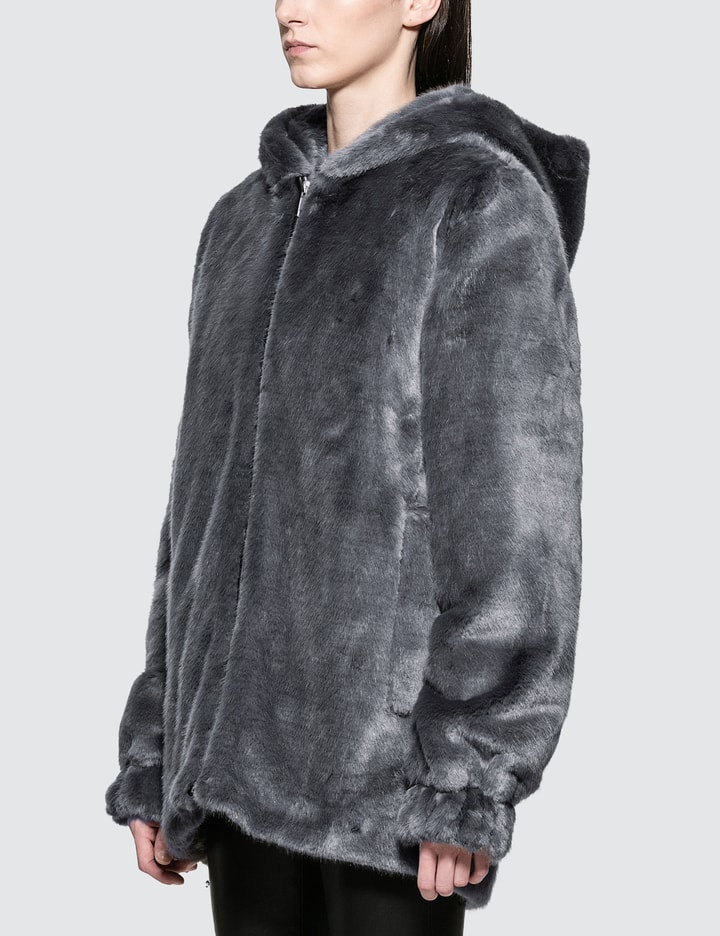 Oversized Faux Mink Bomber Jacket Placeholder Image