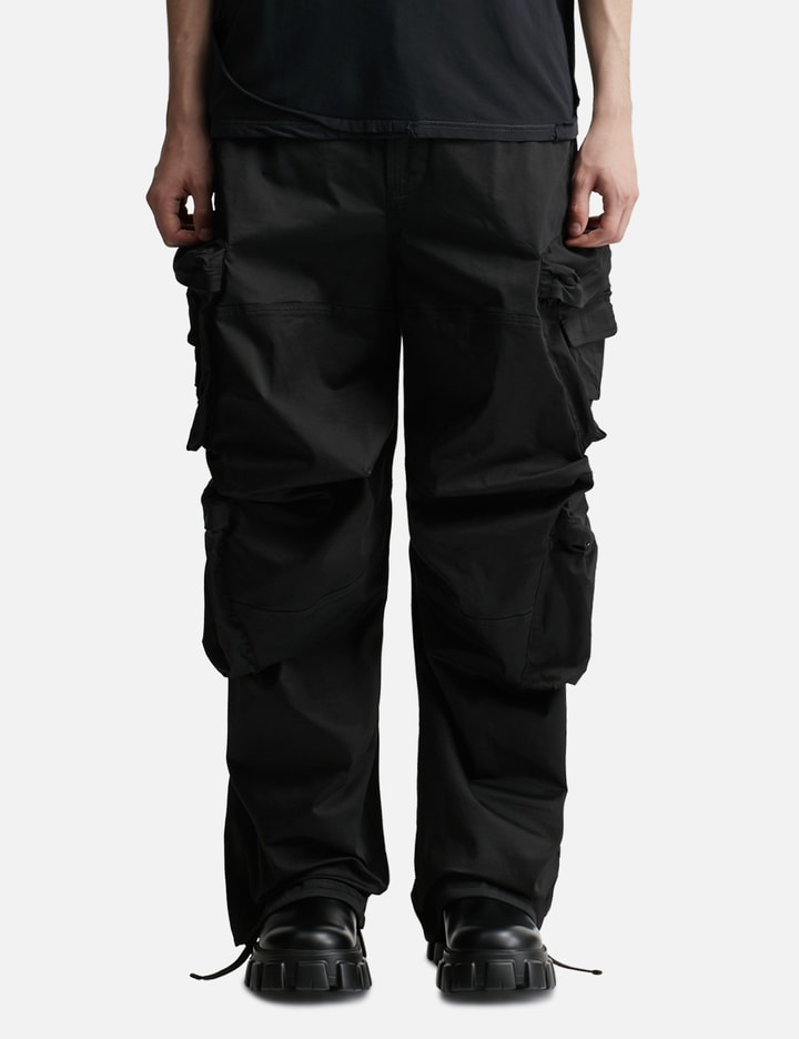 Cargo pants in stretch cotton satin Placeholder Image