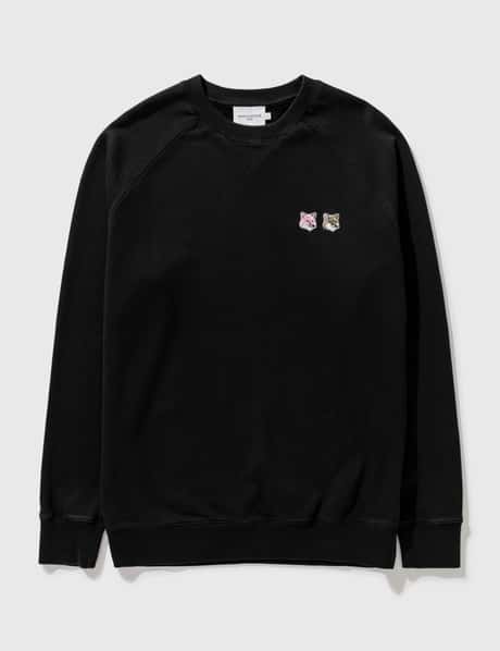 Maison Kitsuné モノクローム ダブルフォックスヘッド パッチ クラシック スウェットシャツ