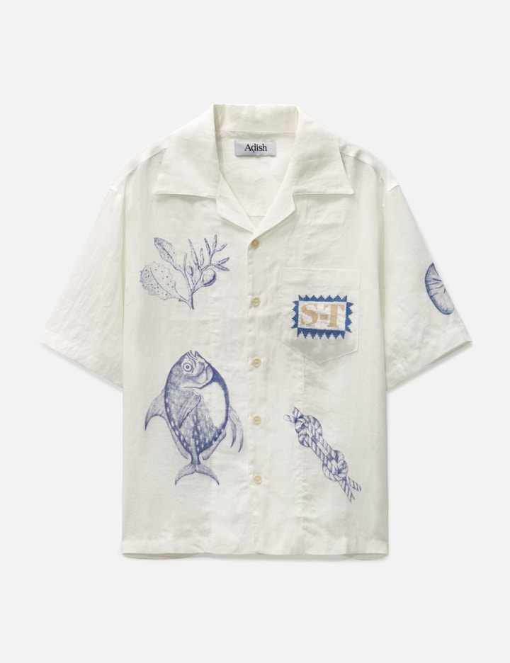 Adish By Small Talk Button-down Short Sleeve Shirt In White