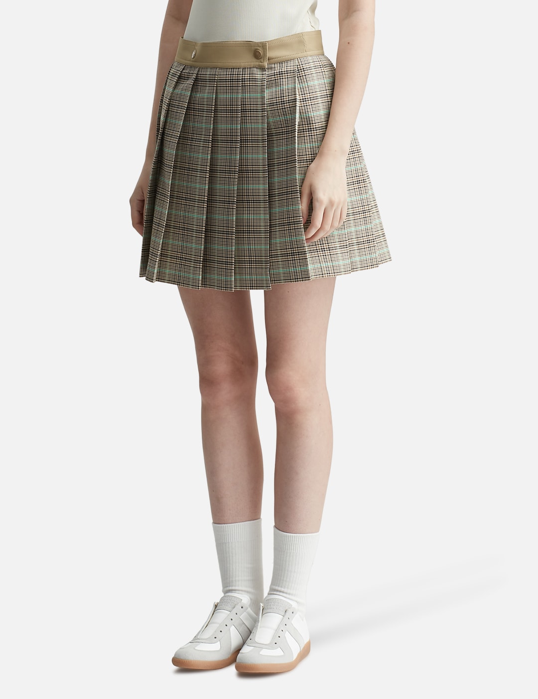 Checked Pleated Mini Skirt view 8
