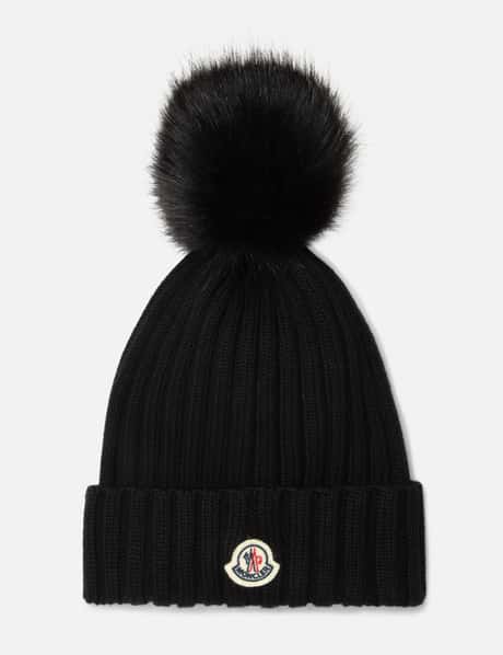 Moncler Wool Beanie with Pom Pom