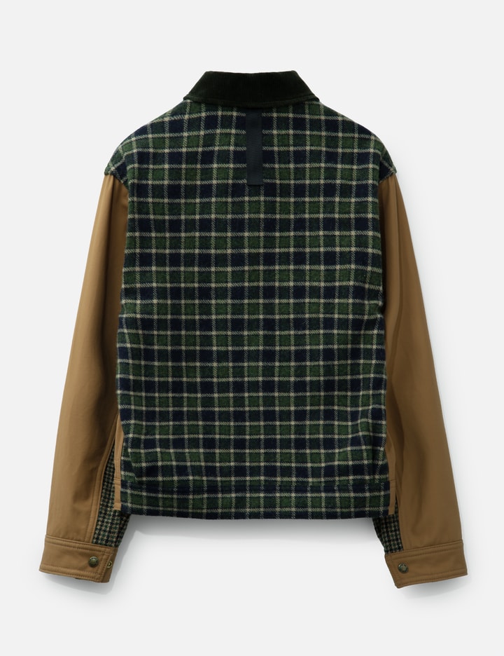 Junya Watanabe Cotton Oxford X Wool Nylon Check Filson Jacket In Brown