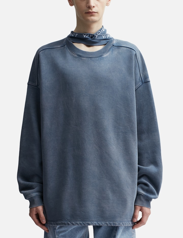 Shop Y/project Triple Collar Sweatshirt In Blue