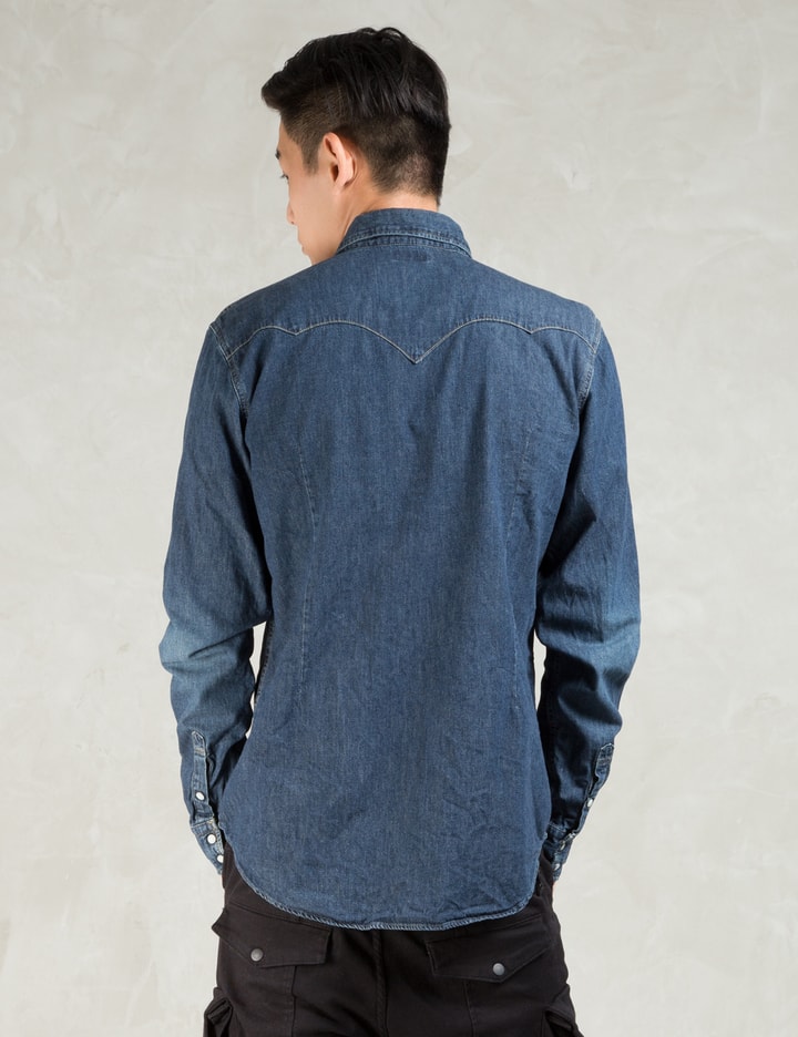 Indigo 6 Months Wash 6 Oz Denim Western Shirt Placeholder Image