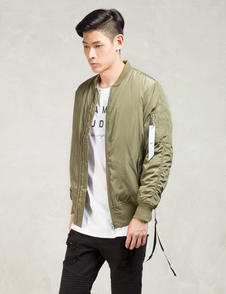 Green Strapped Bomber Jacket Placeholder Image