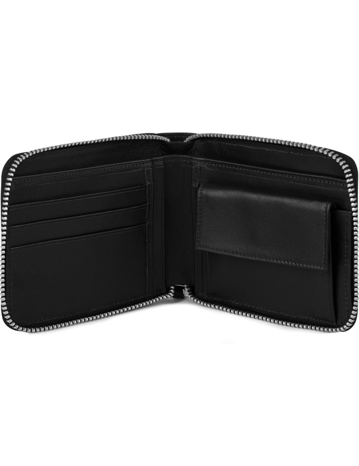 Carhartt Work In Progress Black Cow Leather Zip Wallet