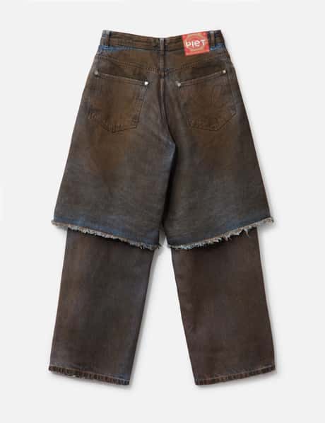 Overlayed Denim Trousers view 9
