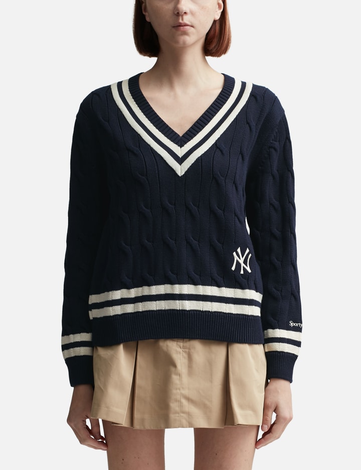 Yankees Serif Cableknit Sweater Placeholder Image