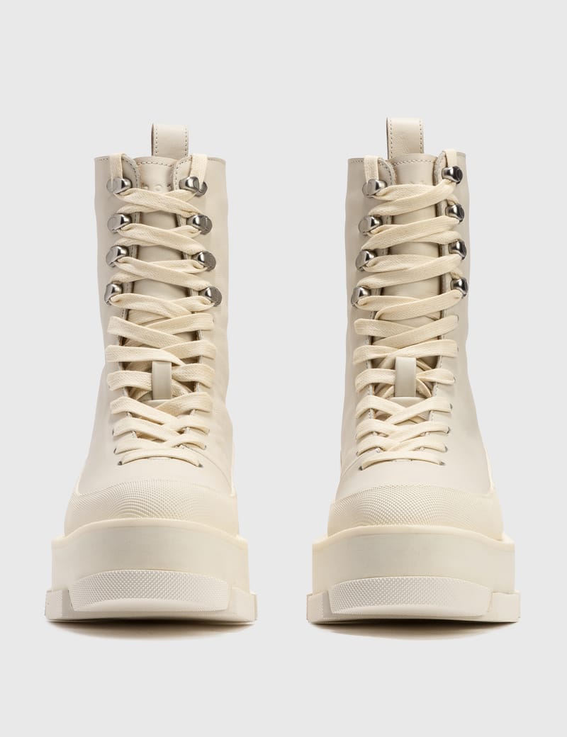 white platform combat boots