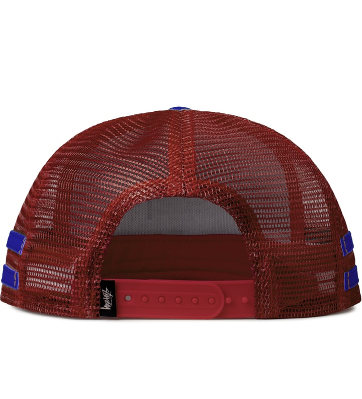 Blue City Striped Trucker Cap Placeholder Image