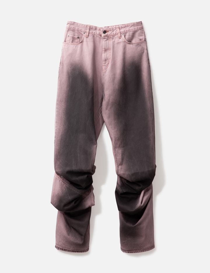 Y/project Draped Cuff Jeans In Pink