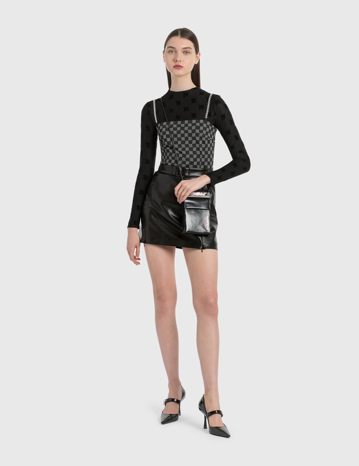 Black Vegan Leather Mini Skirt Placeholder Image