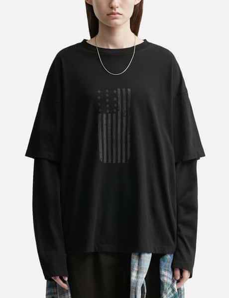 Graphic Double Layer Tee (American Flag) view 5