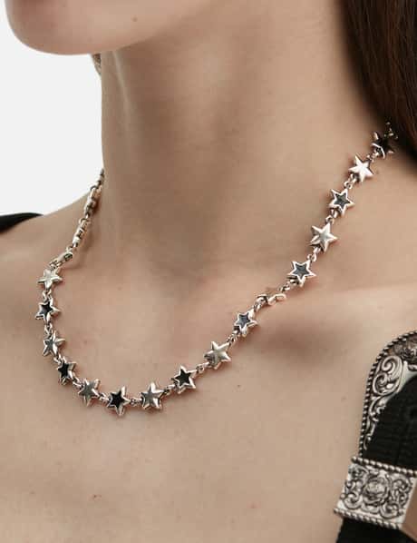 Black Enameled Stars Necklace view 8