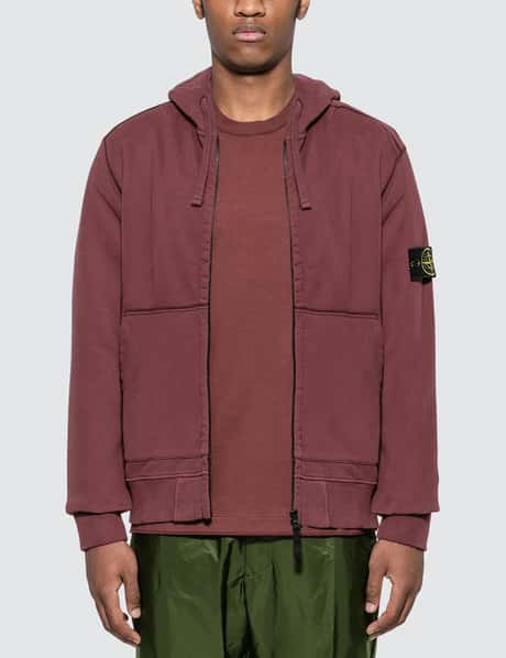 Stone Island Compass Logo Patch Zip Hoodie HBX