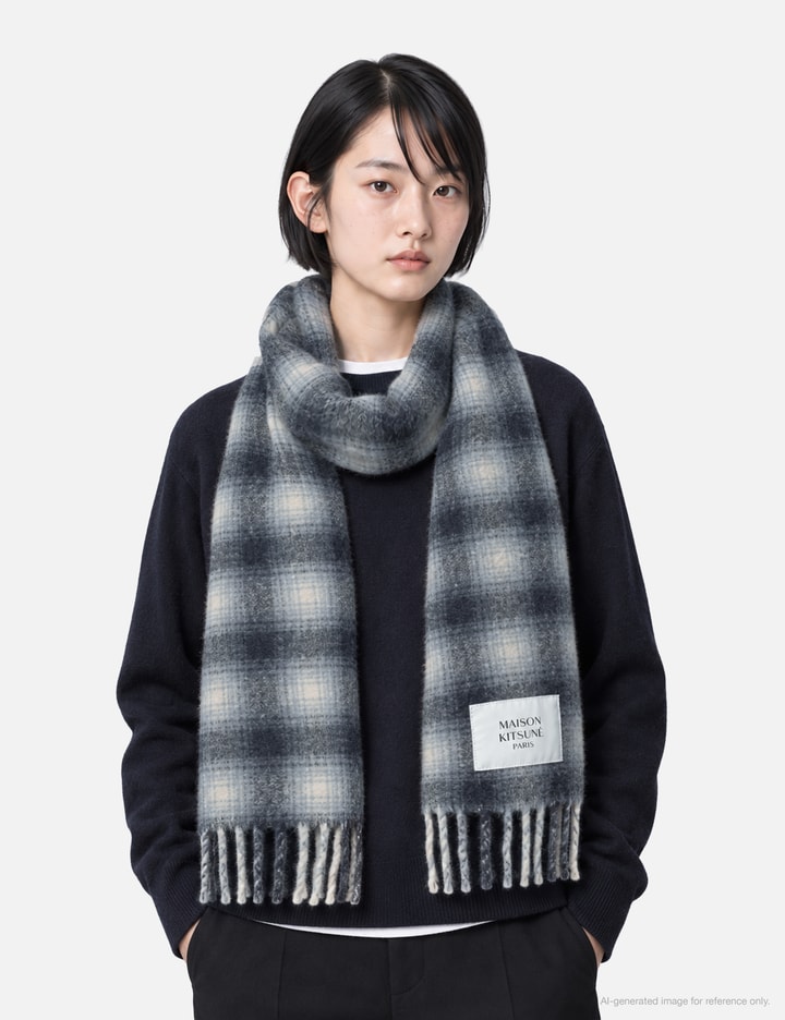 Maison Kitsuné Alpaca Checked Scarf