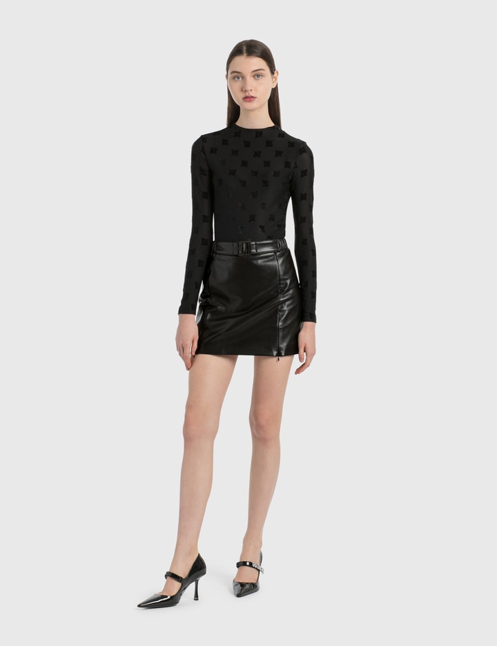 Black Vegan Leather Mini Skirt Placeholder Image