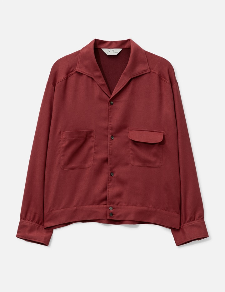 ANCELLM Vegan Suede Open Collar Shirt