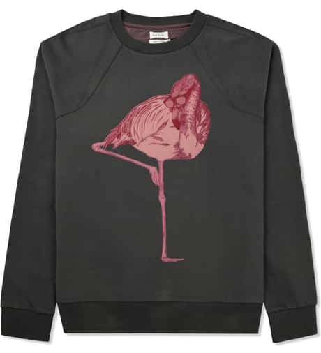 Paul Smith - Mauve Flamingo Print Loopback-Cotton Sweater | HBX