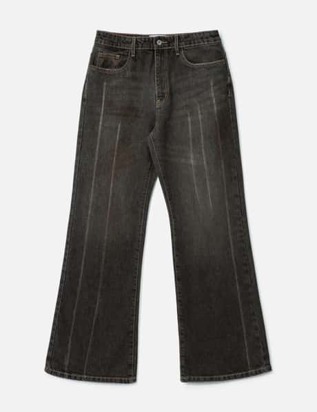 FRAGILE CLUB Vintage Black Flared Fit Denim