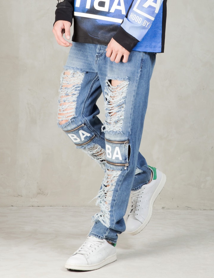 Blue Shredder Zip Jeans Placeholder Image