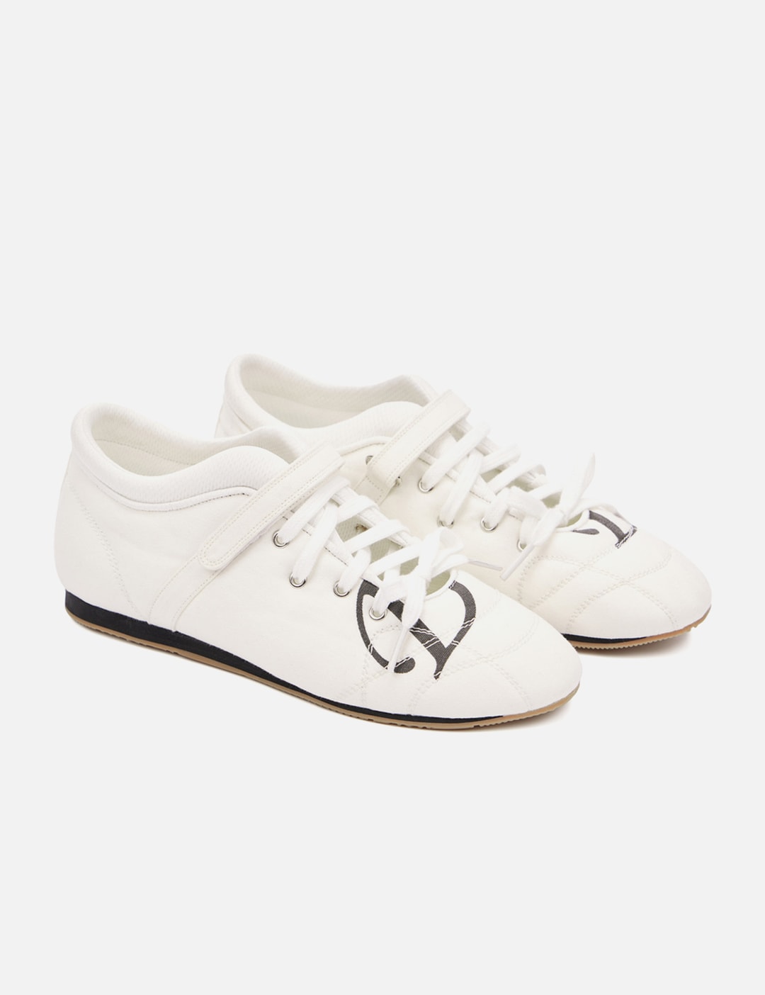 D Logo Lace Up Mozzi Shoes In White view 12
