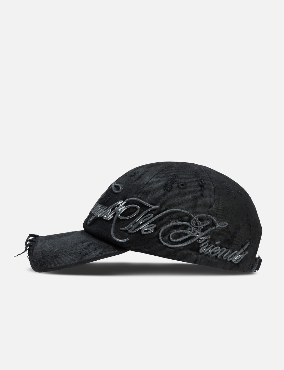 "Thorne" Embroidered Cap In Black view 8