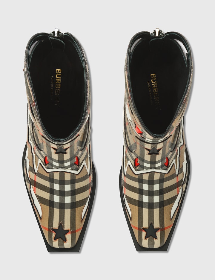 Topstitch Appliqué Vintage Check E-canvas Boots Placeholder Image