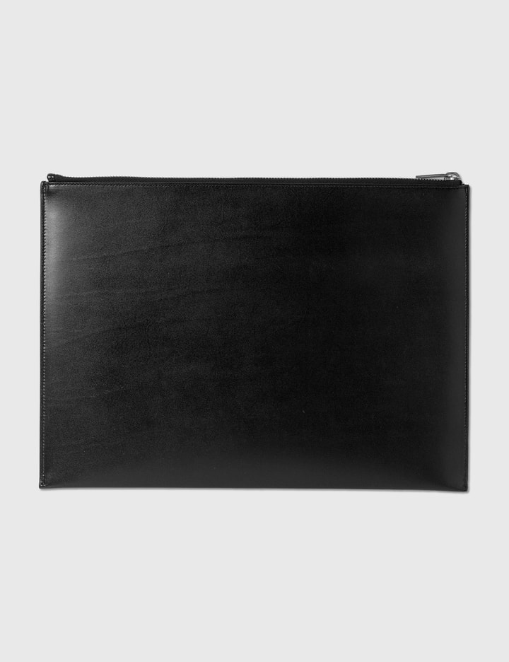 YVES SAINT LAURENT Monogram Black Leather Document Holder Clutch