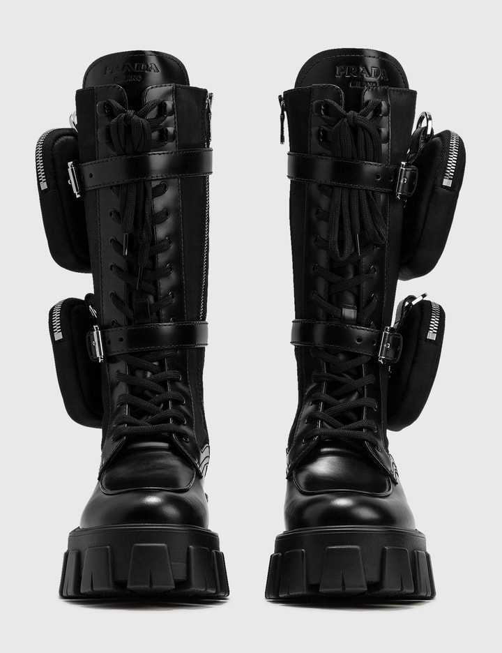 Brushed Rois Leather And Nylon Monolith Boots Placeholder Image
