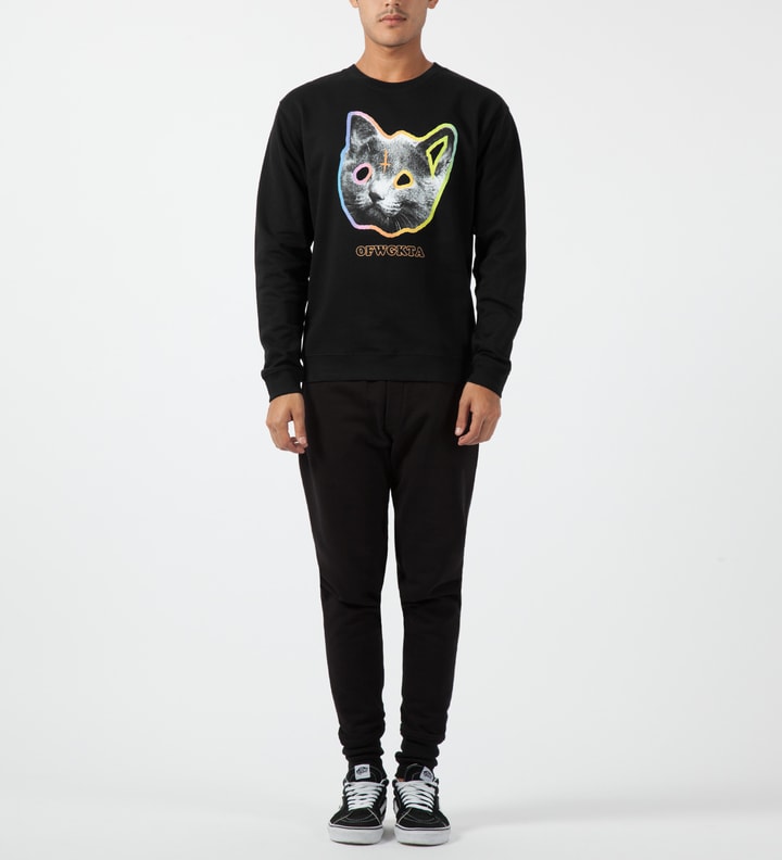 Black OFWGKTA Tron Cat Crewneck Sweater Placeholder Image