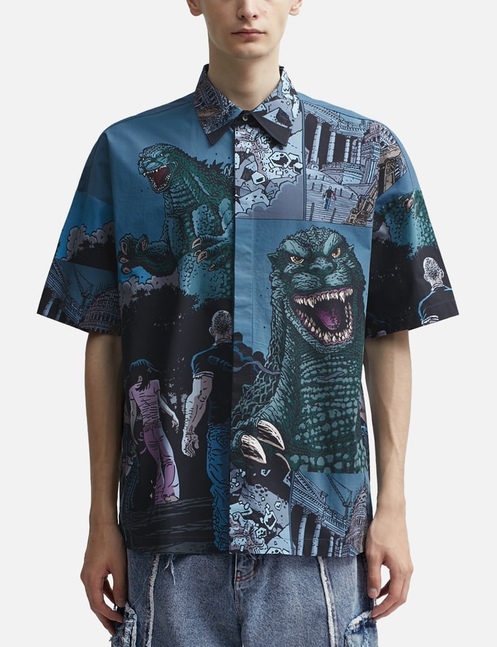 godzilla dress shirt Godzilla Matching Family Hawaiian Button Down Dress Shirt 8