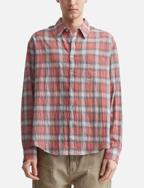 Seersucker Ombre Checkered Shirt view 10