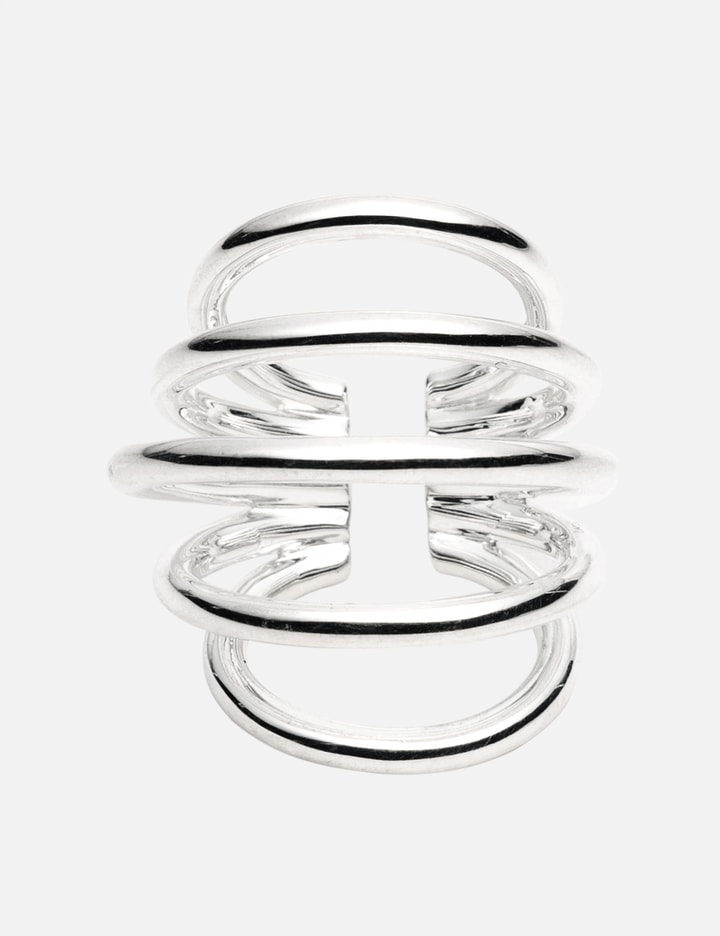 Suot Studio Five Hoop Ear Cuff Silver In Metallic