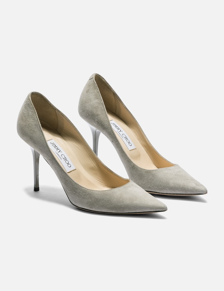 Jimmy Choo Anouk Leather Heels In Gray