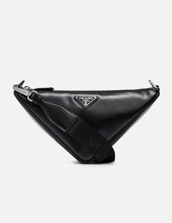 Prada Triangle Leather Bag, Men, Black