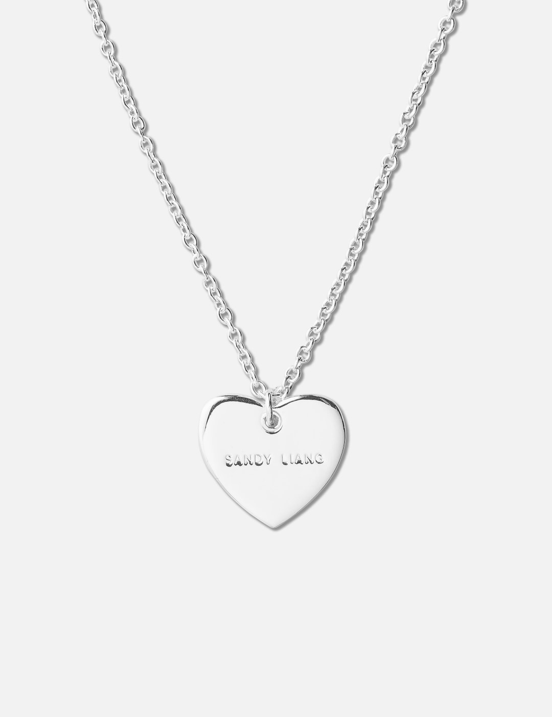 Sterling Silver Heart Tag Necklace view 6
