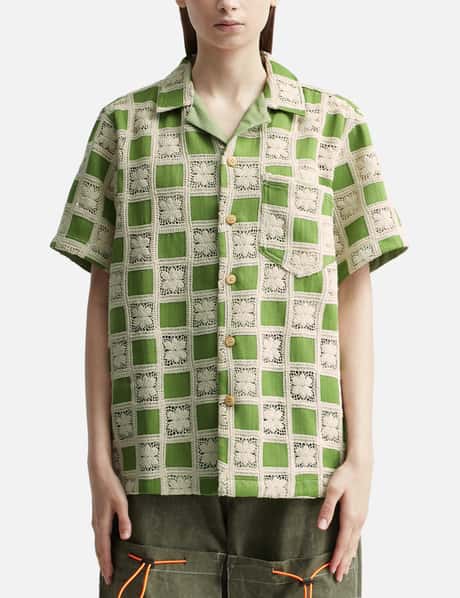 FRIED RICE Unisex Floral Check Shirt