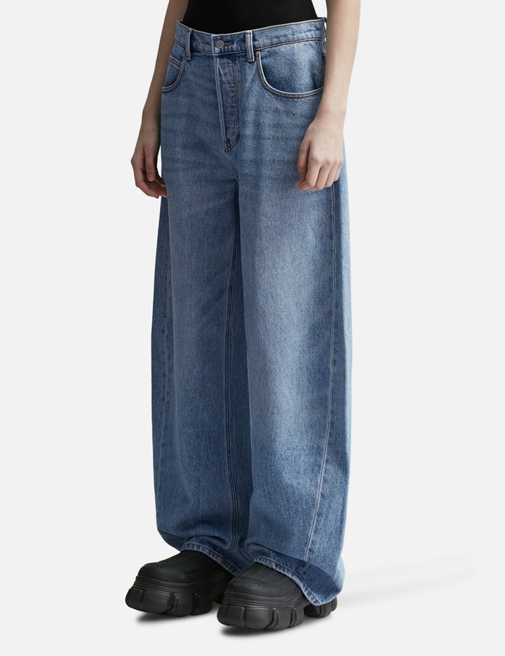 Shop Alexander Wang T Oversized Low Rise Jean In Recycled Denim In Blue