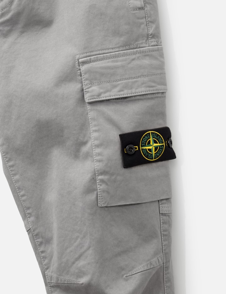 Stone Island Stretch Organic Broken Twill Cotton 'Old' Effect Cargo Trousers
