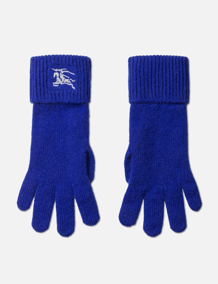 Shop Burberry Cashmere Blend Gloves In Blue