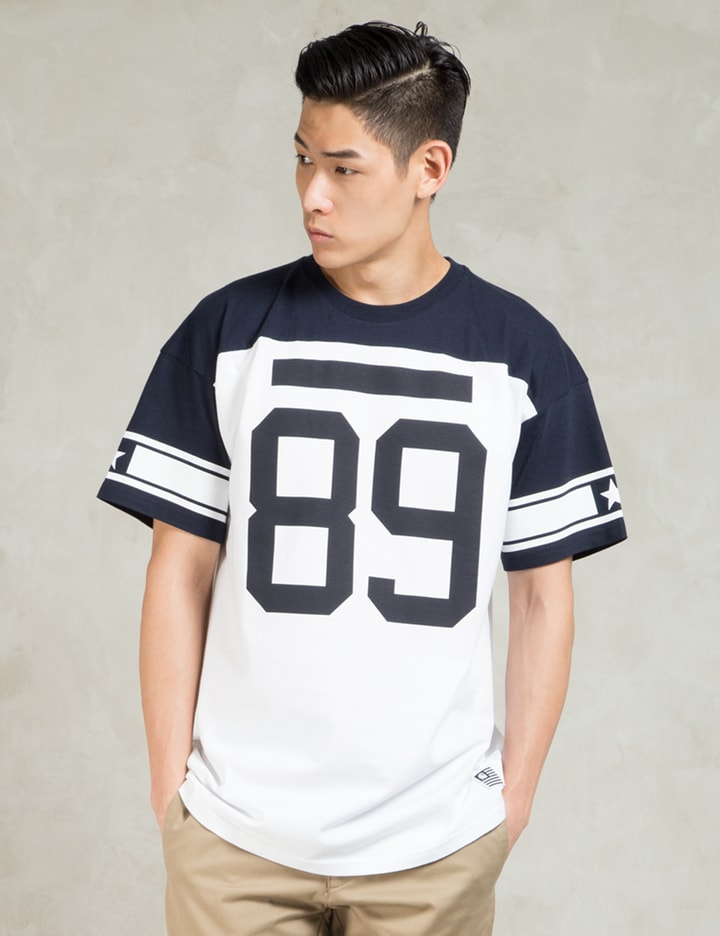 White/Navy S/S State Baseball T-Shirt Placeholder Image