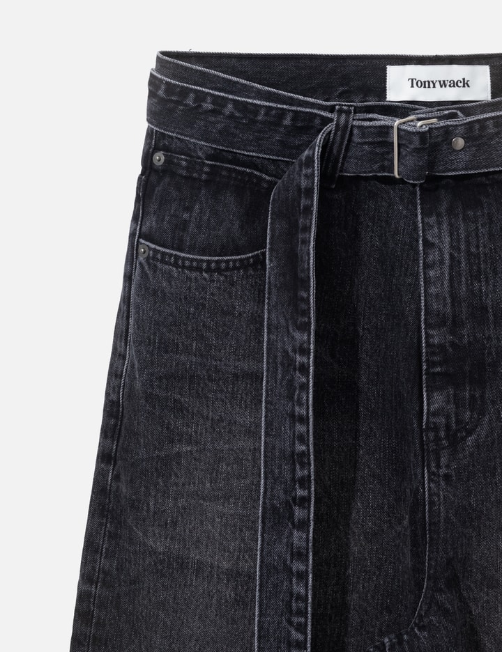Tonywack Wide-Leg Belted Denim Jeans